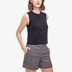 NWT Ann Taylor Blue Tweed High Waist Shorts 8